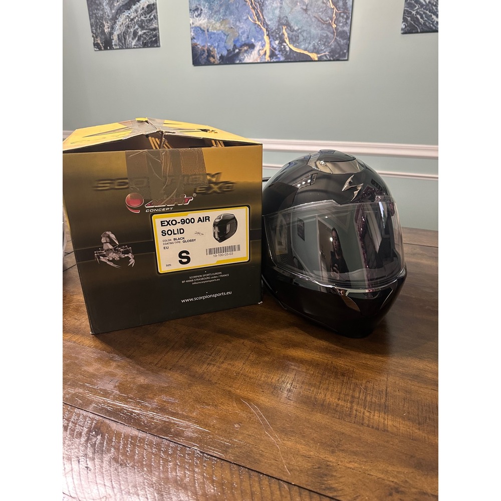 Scorpion EXO-900 Air Solid Modular Motorcycle Helmet Glossy Black Size Small S